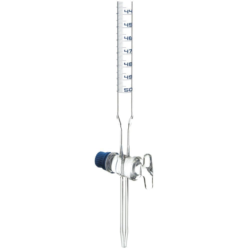 Büret Düz Şeffaf Cam Musluklu 100 ml Büret Düz Şeffaf Cam Musluklu 100 ml