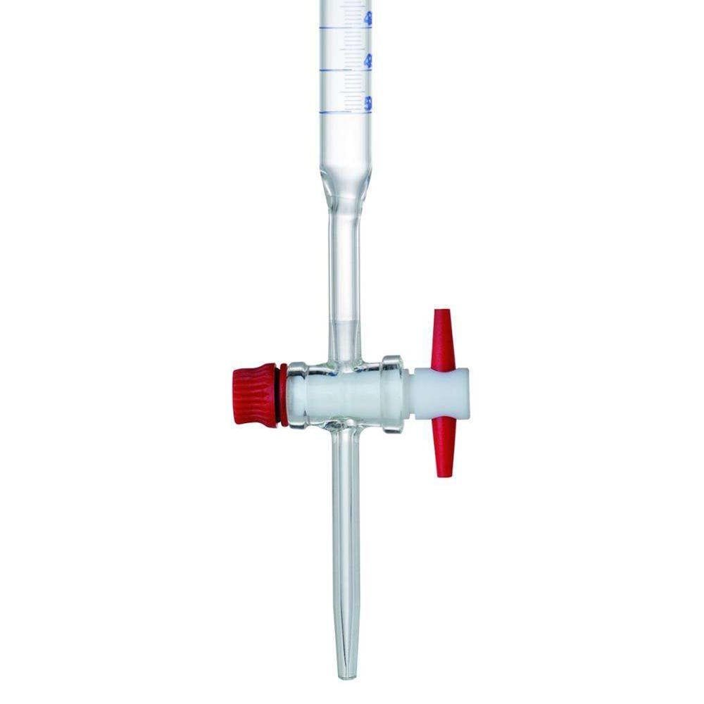 Büret Düz Şeffaf PTFE Musluklu 100 ml Büret Düz Şeffaf PTFE Musluklu 100 ml